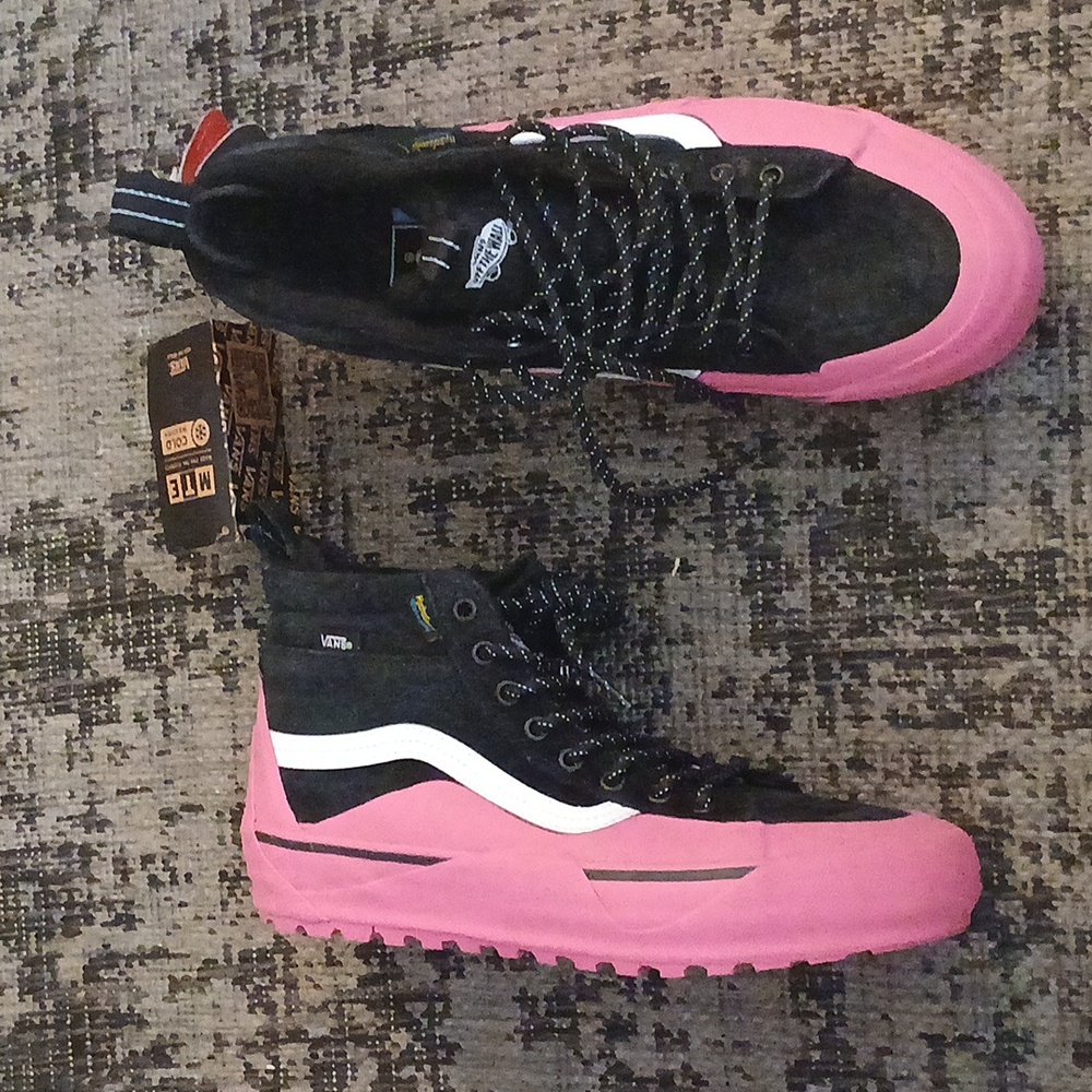 Vans Black and Pink Athletic Shoes - Picture 2 of 6